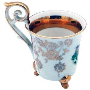 German Miniature Tea Cup Demitasse Sigmatingen Legged Handled Vintage 2.5 Inch